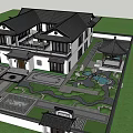 Siheyuan Villa in Soviet Style 3d model