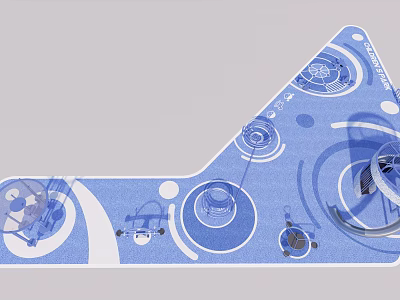 Colorful Children's Play Area With Interactive Games And Circular Design Elements 3d model