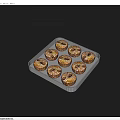 Delicious Homemade Muffins With Nut Topping In White Baking Tray