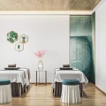 Serene SPA Sauna Interior Design With Massage Beds Green Plant Decor And Wooden Floors