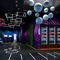 Phantom Starry Sky Futuristic Indoor Playground With VR Gaming Seats And Neon Lighting