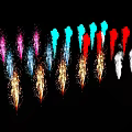 Colorful Fireworks Display With Vibrant Red Blue Pink And White Sparks On Black Background