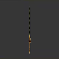 Ornate Spiral Design Sword With Gold Green Accents And Decorative Hilt