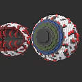 Pixel Art Game and Movie Character Spheres With Detailed Interior and Vibrant Colors