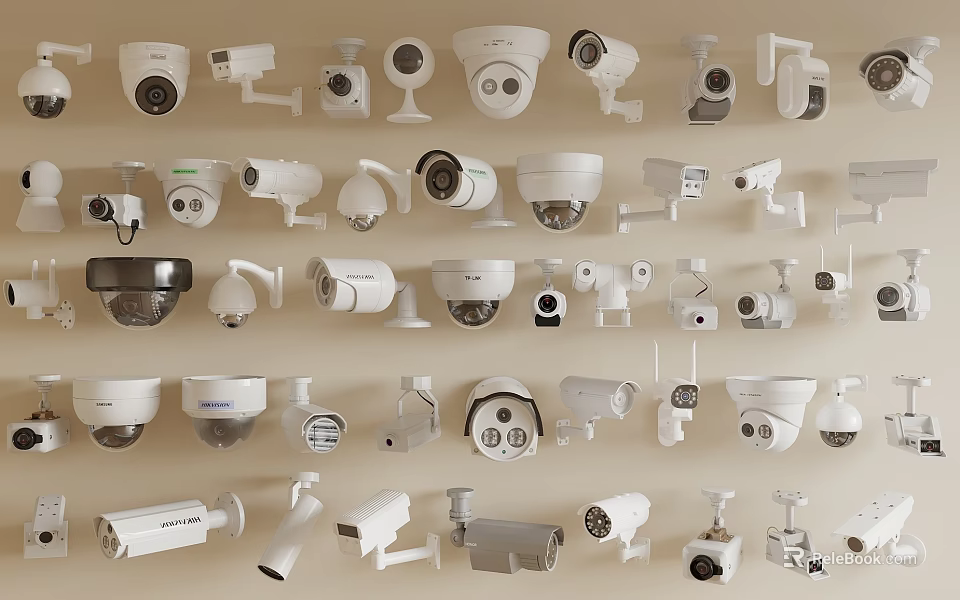 Various Surveillance Camera Models For Home And Office Security Systems 3d model