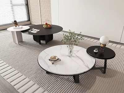 Modern Coffee Table Combination Round Coffee Table Marble Coffee Table Metal Coffee Table Mother Coffee Table 3d model