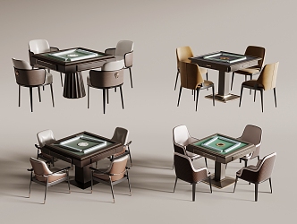 Modern Mahjong Table and Chair Mahjong Table 3d model