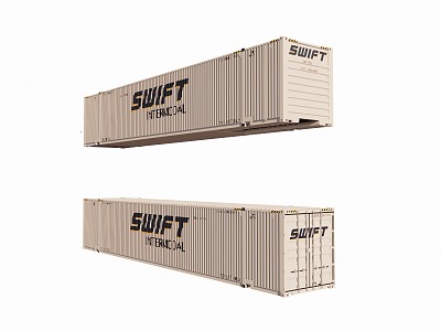 53-foot freight container SWIFT marine container ocean shipping container 3d model