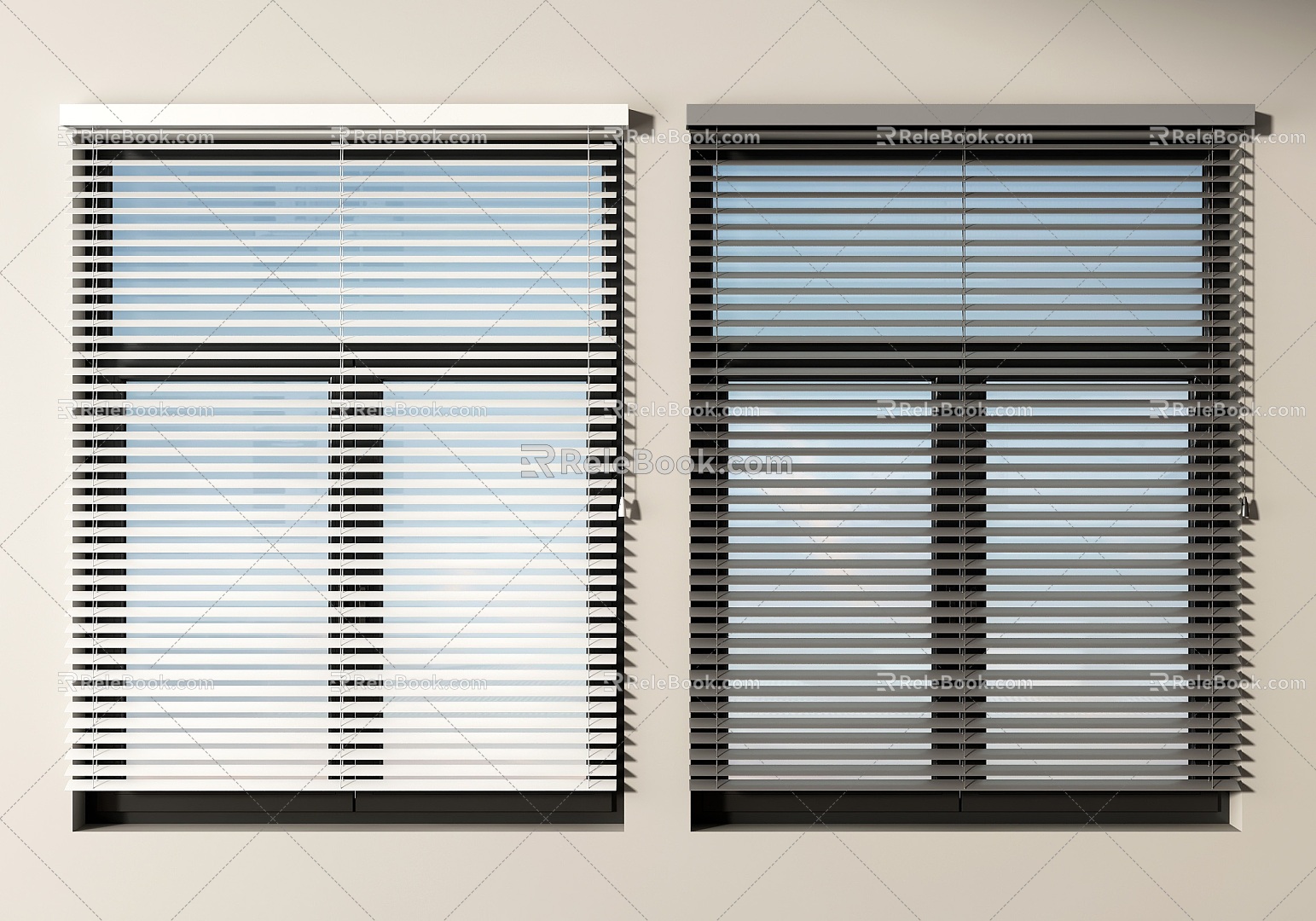 Venetian blinds, blackout blinds, lifting blinds, curtain draw blinds, roller blinds 3d model