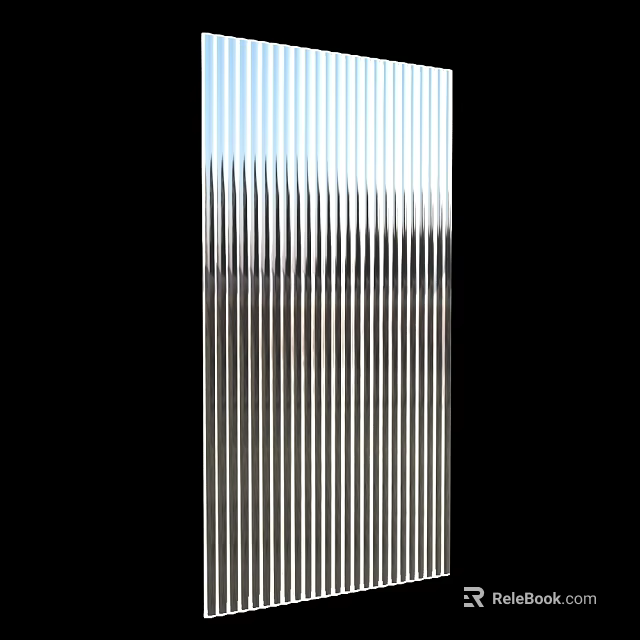 Modern Metallic Room Divider With Vertical Stripes For Interior Decoration 3d model