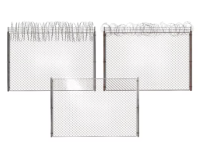 Security Chain Link Fence With Barbed Wire For Different Protection Needs 3d model