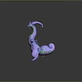 Purple Fantasy Dragon Character With Green Patterns And Mythical Creature Design 3d model