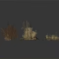 Natural Decorative Household Items With Dried Grass Twigs And Fallen Leaves