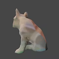 French Bulldog 3D Model Sitting Pose Light Brown Game Movie Character