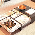 Modern Living Room Interior With Black Leather Sofa Coffee Table Floor Lamp And Wall Shelves
