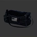 Black Canvas Shoulder Bag With American Flag Patch And Single Strap Design 3d model