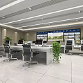 modern monitoring room 3d model