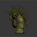 Enchanting Game Movie Character With Moss Covered Body Grass Top And Outstretched Arms