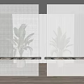 Modern partition glass partition 3d model