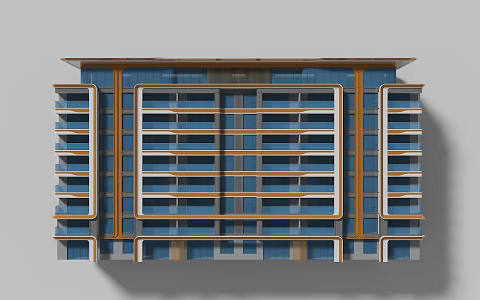 modern multi-storey residence 3d model