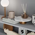 Modern Ornamental Decor Set With Ceramic Vases Scented Candles Picture Frames Books And Sculptures