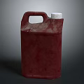 Red Plastic Container With White Lid And Handle On Dark Surface