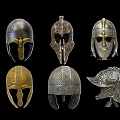 Western Armor Helmet Silhouette 3d model