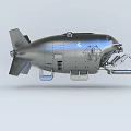 Modern Silver Military Warship Featuring Mechanical Arm And Advanced Equipment Systems