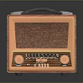Vintage Wooden Radio With Portable Handle Classic Design And Tuning Knobs