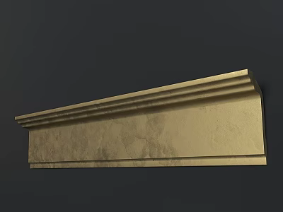 Golden Architectural Decorative Component With Textured Surface And Elegant Trim 3d model
