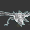 3D Rendered Dragon Game Movie Character With Open Mouth Red Interior Spread Wings Sharp Fangs