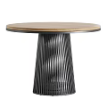 Modern Home Tea Table And Chairs With Wooden Top And Metal Base Design