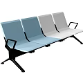 Modern Landscape Seats With Blue And White Design And Metal Frame For Public Spaces