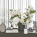 Jewelry Ornaments Combination Vase Flora Glassware Books Pottery Pot Small Table Lamp 3d model