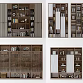 New Chinese bookcase bookshelf combination 3d model