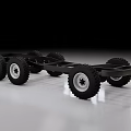 Car Chassis Mechanical Structure With Wheels And Frame Components 3d model
