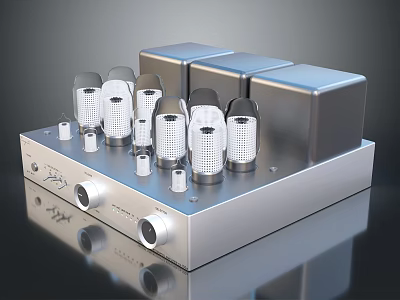 Medical Device With Silver Precision Structure Vacuum Tubes And Control Knobs Design 3d model