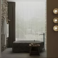 SPA Sauna Relaxing Room With Massage Bed Towels Plants And Decorative Lights