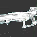 Futuristic Sci Fi Weapon With High Tech Scope Mechanical Structure And Blue Illumination 3d model