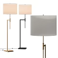Modern Design Floor Lamps With Beige And White Shades And Metal Bases