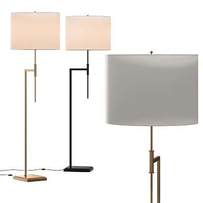 Modern Design Floor Lamps With Beige And White Shades And Metal Bases 3d model