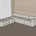 Modern multi-person corner sofa 3d model