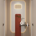 Cream Simple Style Arc Light Strip Grille Corridor End View Entrance 3d model