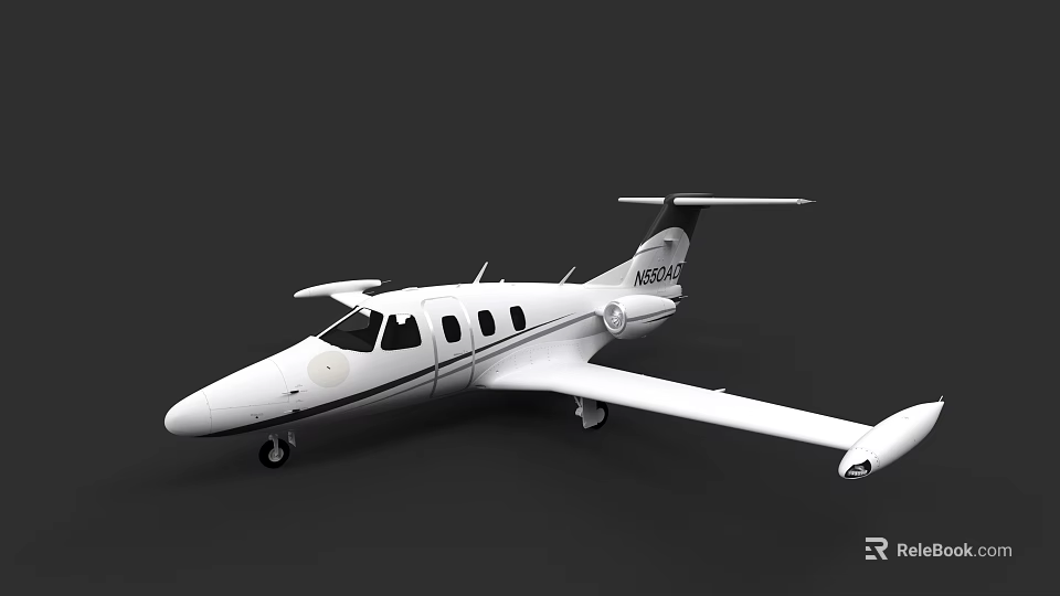 White Private Jet With Registration N236CS And Sleek Aerodynamic Design 3d model 