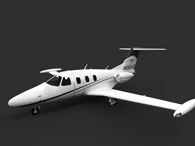 White Private Jet With Registration N236CS And Sleek Aerodynamic Design 3d model