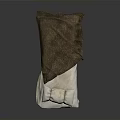 Simple Bed Furniture Setup With White Pillows Burlap Blanket And Linen Mattress