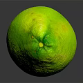 Vibrant Green Citrus Fruit Placed On Black Surface With Shiny Reflection 3d model