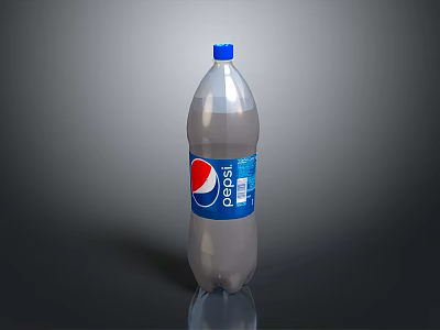 Refreshing Pepsi Soft Drink In Transparent Plastic Bottle With Blue Cap And Brand Label 3d model