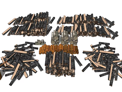 modern wood firewood firewood 3d model