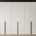 Modern White Wardrobe Interior Design With Wooden Handles And Minimalist Panels
